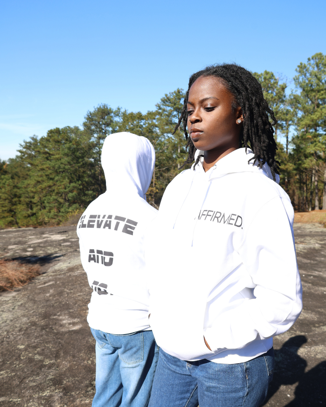 WHITE AFFIRMED HOODIE