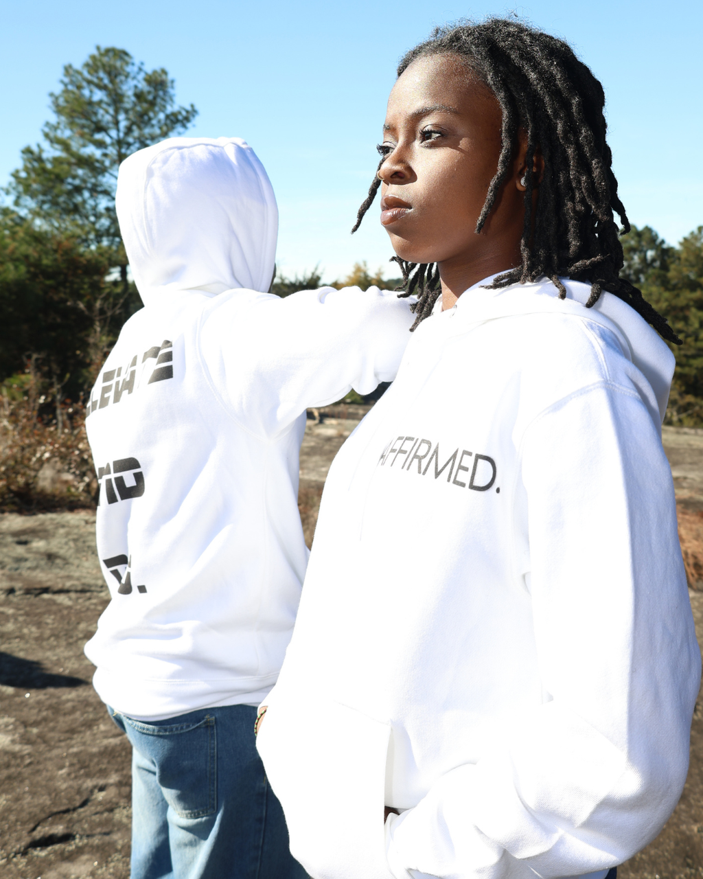 WHITE AFFIRMED HOODIE
