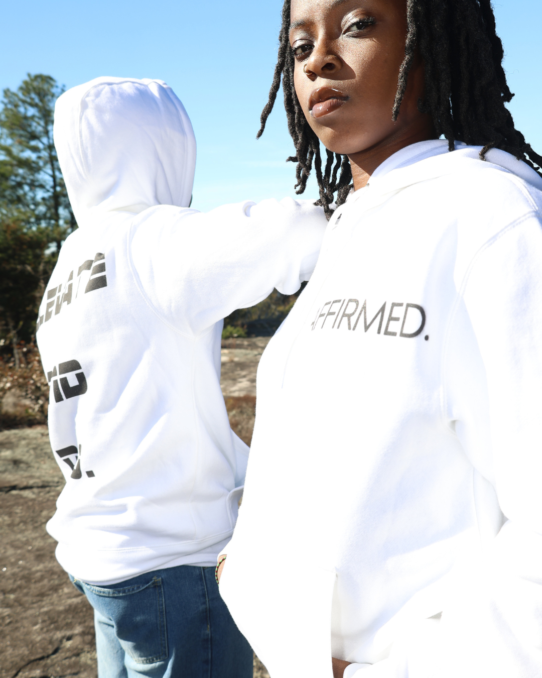 WHITE AFFIRMED HOODIE