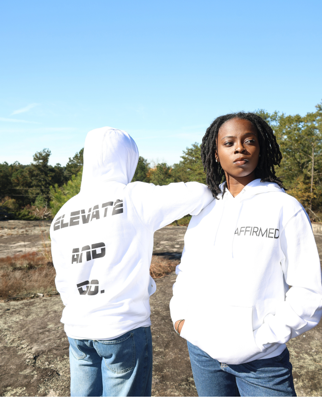 WHITE AFFIRMED HOODIE
